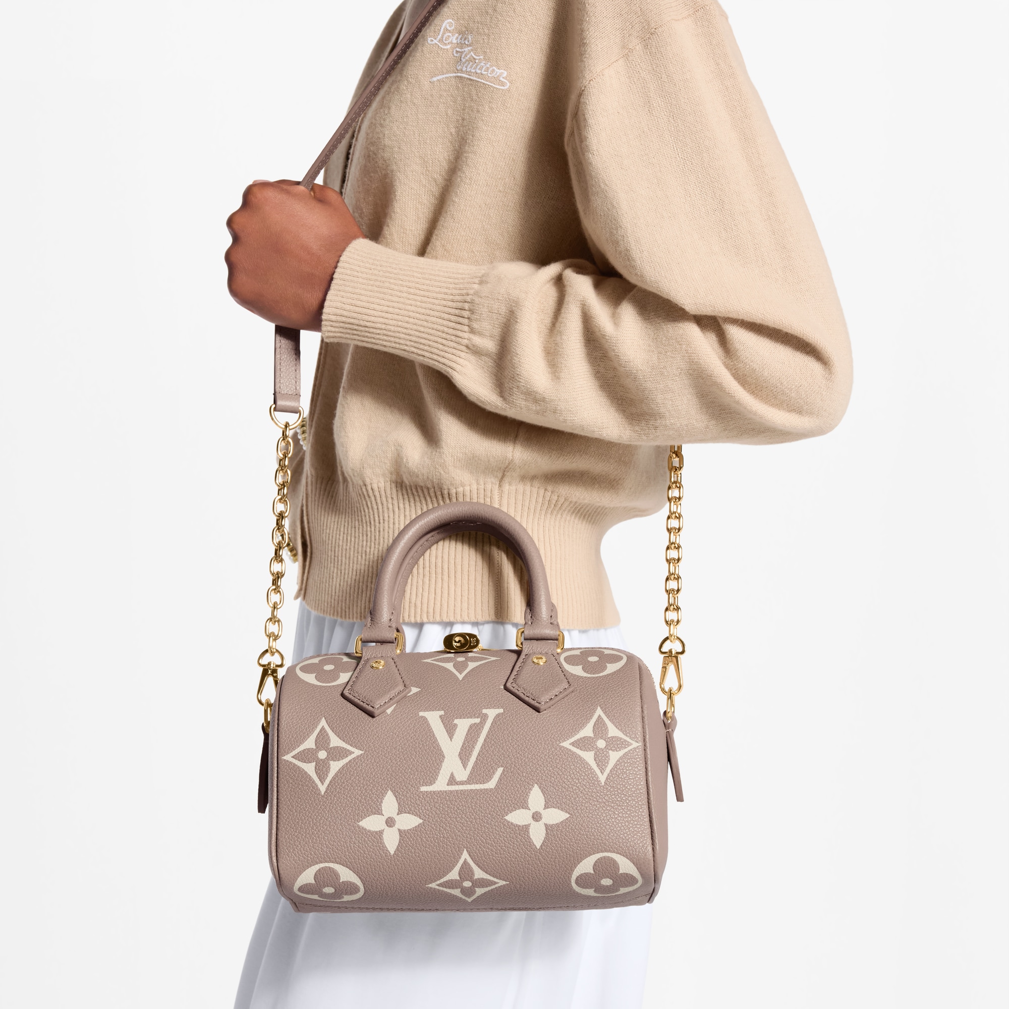 Speedy Bandoulière 20 Bicolour Monogram Empreinte Leather